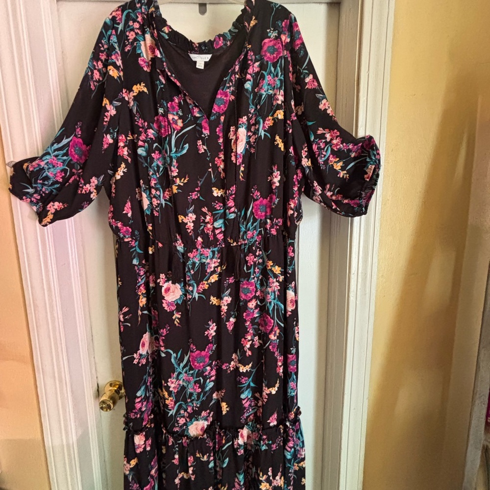 Floral Black Dress